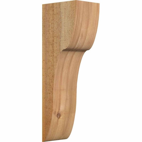 Ekena Millwork 6 in. x 8 in. x 24 in. Western Red Cedar Carmel Rough Sawn Corbel