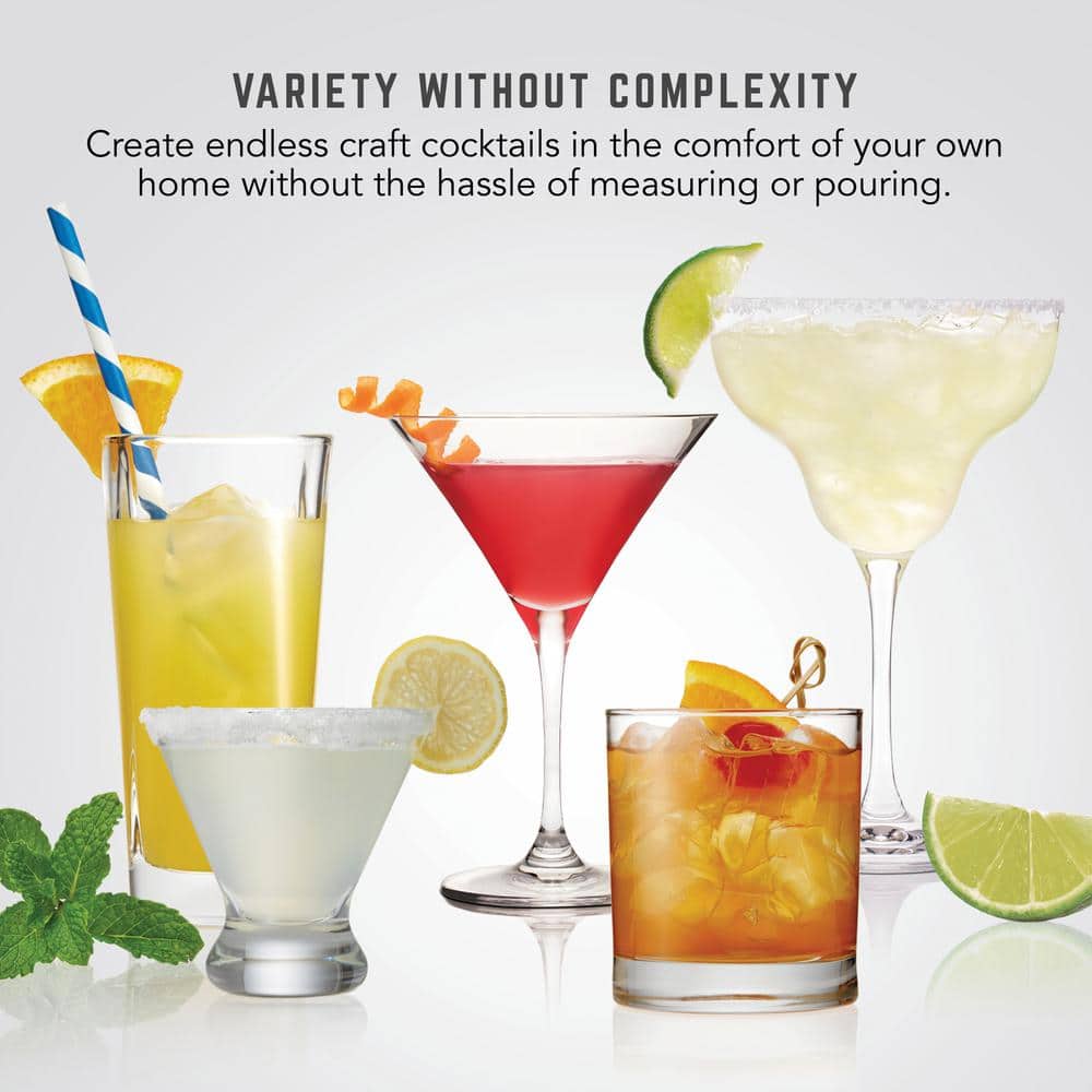 Bartesian Gray Digital Cocktail Blender with Glass Bottles