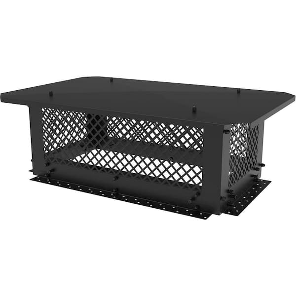 13 in. x 24 in. Black Galvanized Steel Fireplace Chimney Caps for Outside