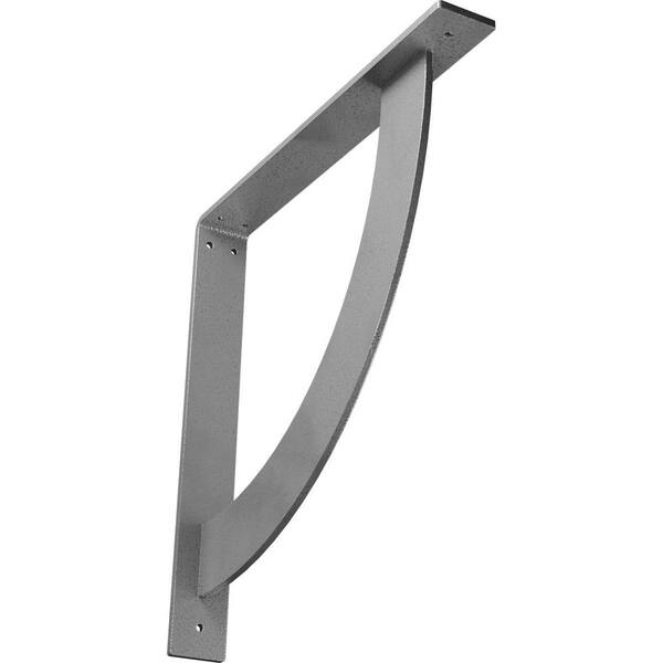 Ekena Millwork 2 in. x 16 in. x 16 in. Steel Hammered Gray Bulwark Bracket