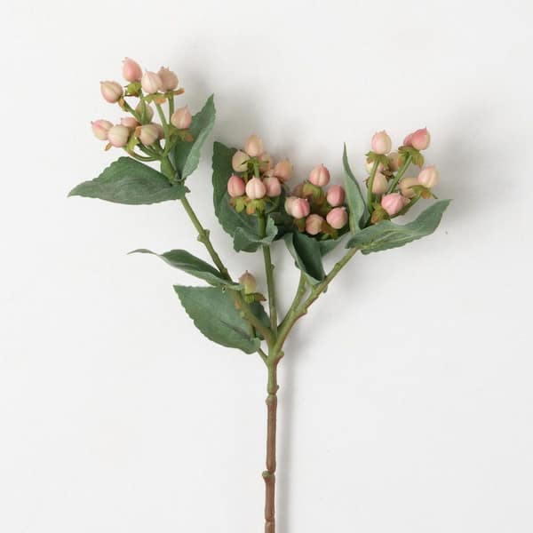 SULLIVANS 18.5 in. Artificial Pink Hypericum Spray