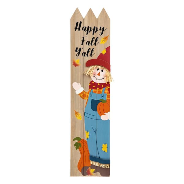 Glitzhome 41.75 in. H Fall Wood Scarecrow Porch Decor