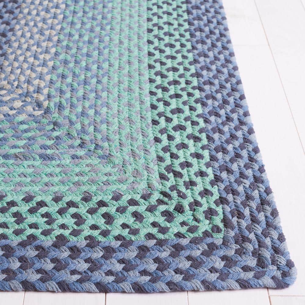 Handmade Gray Cotton Braided Reversible Area Rug, 5' x 8'