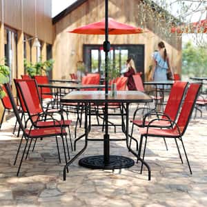 6-piece patio set with umbrella walmart PHI VILLA Dining 13ft for 6, Swivel Mesh Chairs This MF Studio 4 person outdoor dining set comes with four swivel outdoor dining chairs Carnegy Avenue Brazos Red 7-Piece