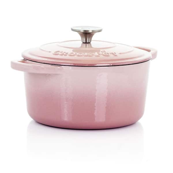Crock-Pot - Artisan 3 qt. Round Cast Iron Nonstick Dutch Oven in Blush Pink with Lid