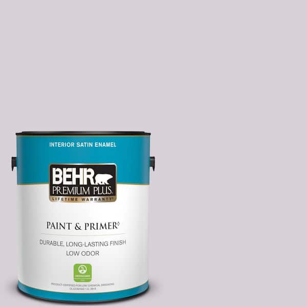 BEHR PREMIUM PLUS 1 gal. #670E-3 Lilac Mauve Satin Enamel Low Odor Interior Paint & Primer
