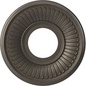 10" O.D. x 3-1/2" I.D. x 3/4" P Berkshire Thermoformed PVC Ceiling Medallion in Universal Aged Metallic Weathered Steel