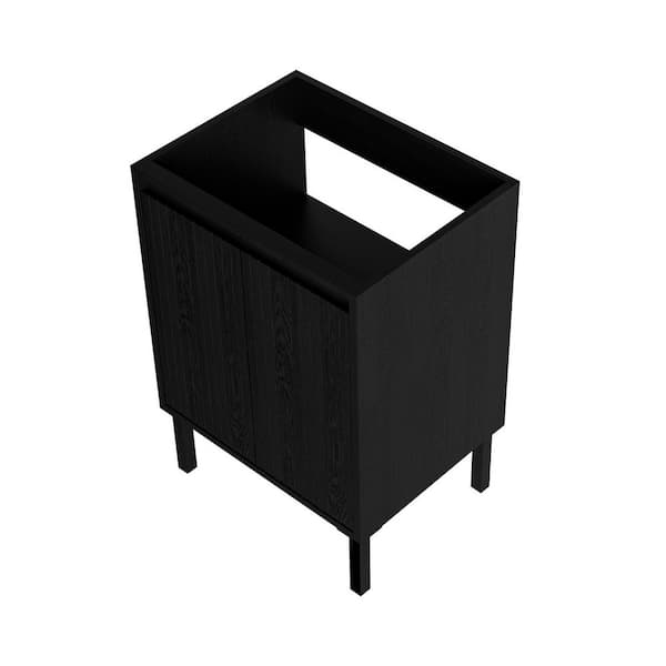 Novella 23.23 in. W Freestanding Bath Vanity Cabinet without Top in Matte Black with 2 Doors