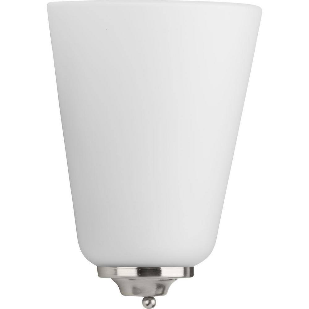 Nickel 10.63" Dimmable LED Wall Sconce with Opal Glass Shade