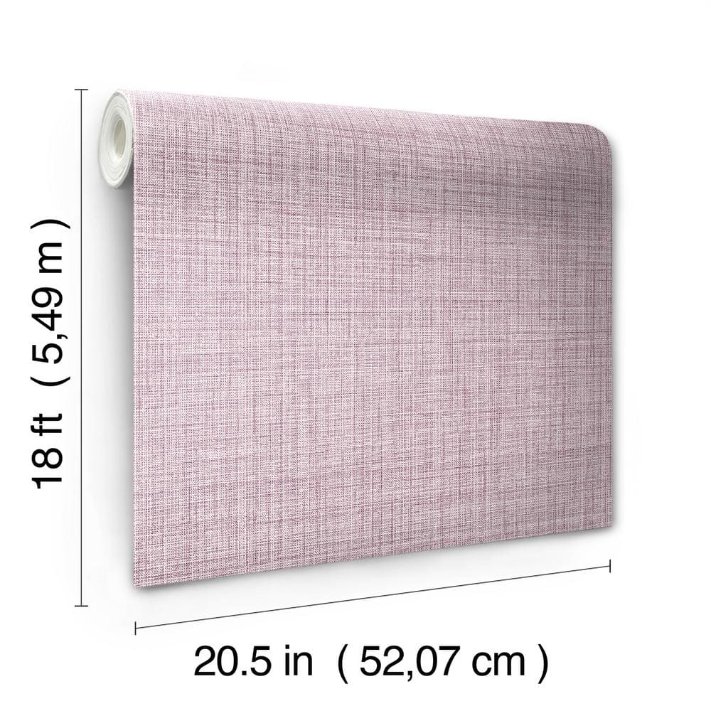 Purple Textured Faux Fabric Peel and Stick Wallpaper