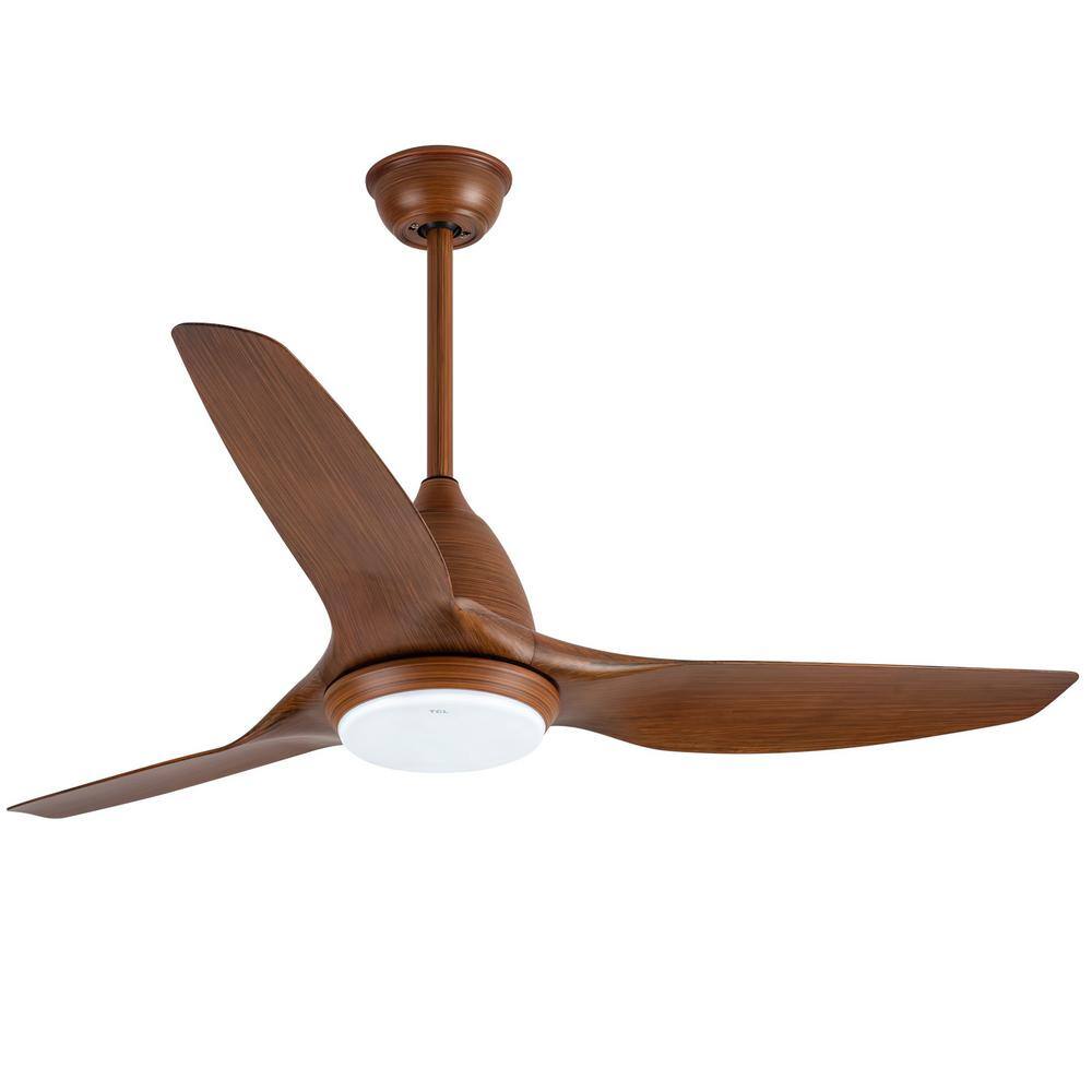 Wonline 52 in. Indoor Brown Ceiling Fan with Light Kit and Remote ...