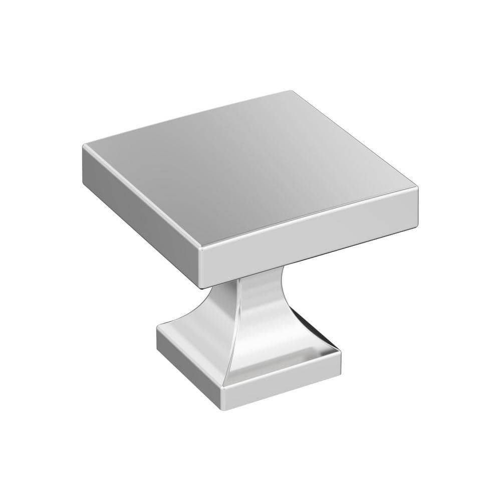 Polished Chrome Square Cabinet Knob with Mounting Hardware