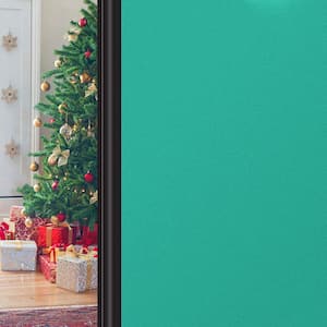 35.4 in. x 98 in. Non-Adhesive Frosted Privacy Decorative Window Film, Green