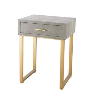 Sun Gold 14 in. Gray Square Wood Accent Table