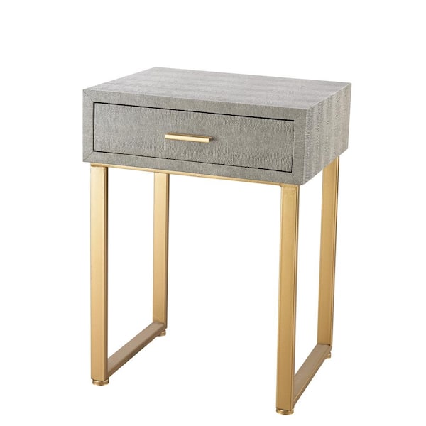 Unbranded Sun Gold 14 in. Gray Square Wood Accent Table