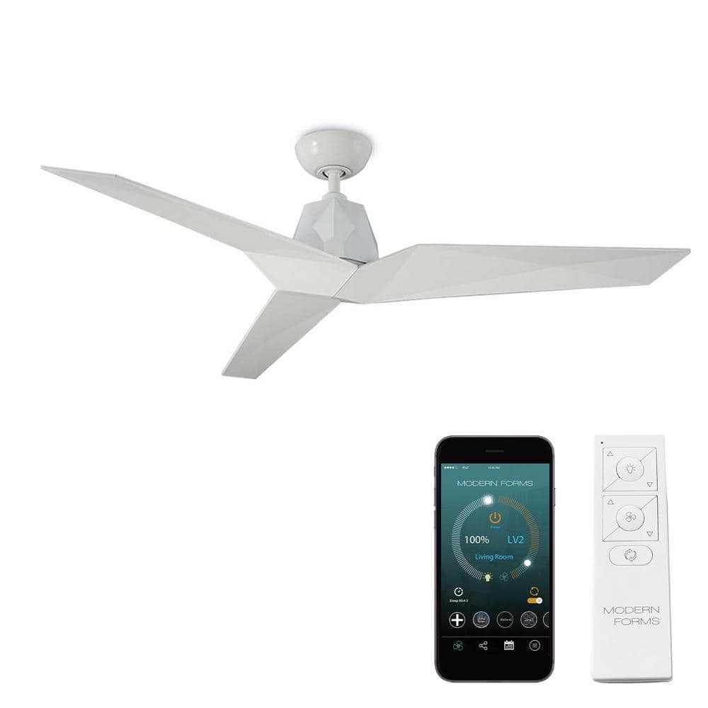 Gloss White 60'' 3-Blade Smart Ceiling Fan with Remote