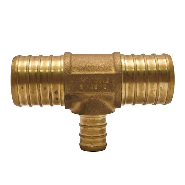 Apollo 1 in. x 1 in. x 1/2 in. Brass PEX-B Barb Reducing Tee