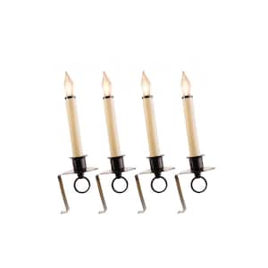 12 in. Electric Christmas Window Candles with Black Holder (Set of 4)