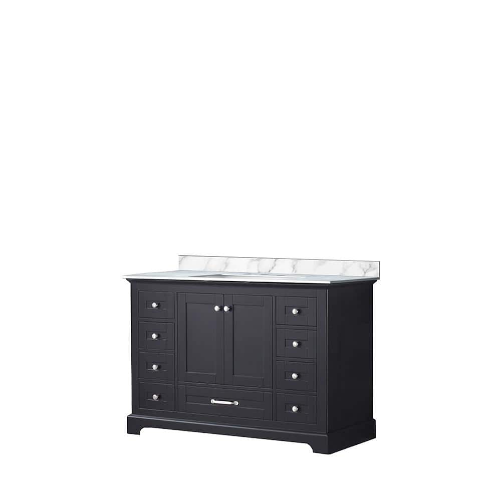Dukes 48" Espresso Single Vanity with White Carrara Marble Top