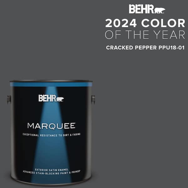 BEHR MARQUEE 1 gal. #PPU18-01 Cracked Pepper Satin Enamel Exterior Paint & Primer