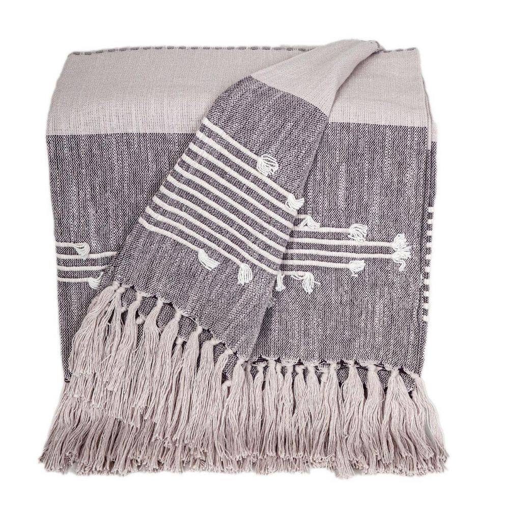 Gray Striped Cotton Throw Blanket price history on PriceWatchPro