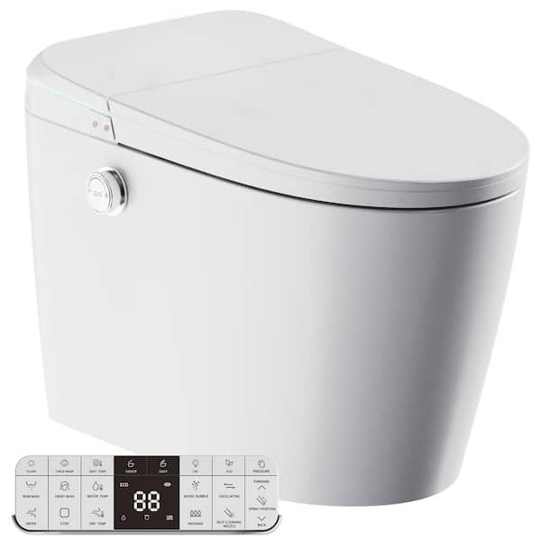 ENVO 1-Piece Smart Bidet 1.28 GPF Elongated Dual-Flush Toilet in White with Integrated Heated Seat, Auto-Open Lid