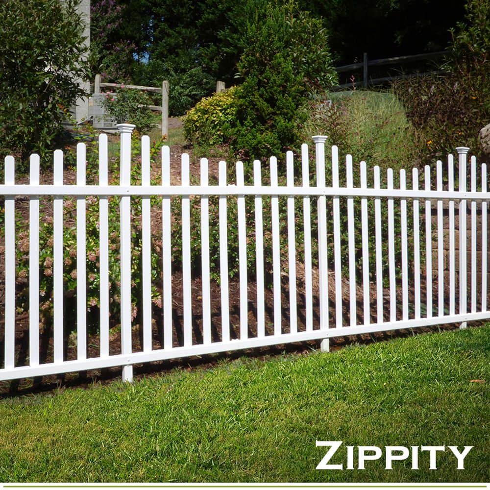 42in H x 92in W White Vinyl Scallop Picket Fence Panels