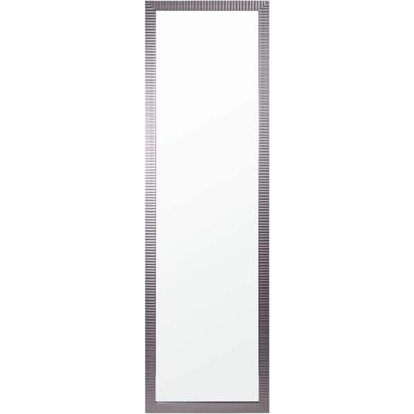 TRUU DESIGN 12 in. W x 48 in. H Metallic Grey Over-The-Door Mirror