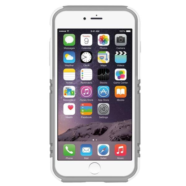 Macally Hardshell Case with Stand Designed for iPhone 6 Plus - White/Gray