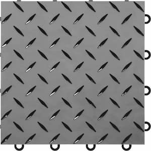FlooringInc Nitro Pro Silver 12 in. W x 12 in. L x 5/8 in.T Polypropylene Garage Flooring Tiles (40 Tiles/40 sq. ft.)