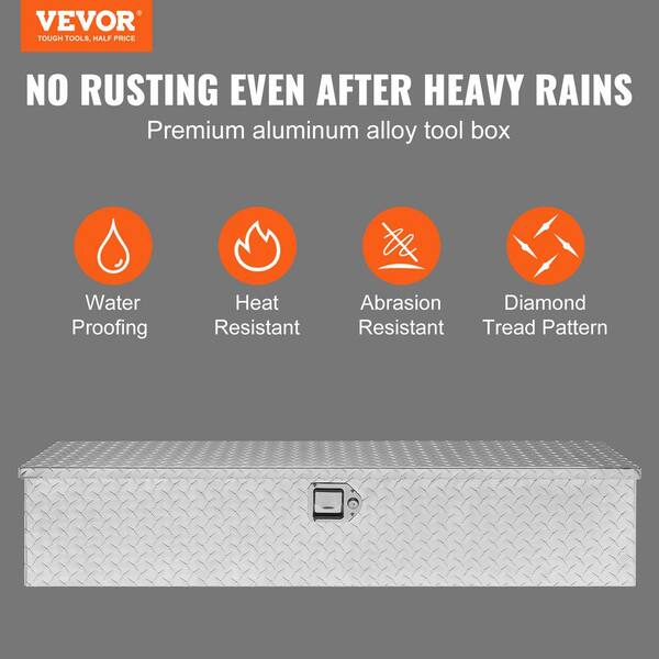thumbnail image 2 of PARTHIGH 48x15x15 X-Large Aluminum Truck Bed Tool Storage Box For Pickup & Trailer - With Lock And Key 2 of 6