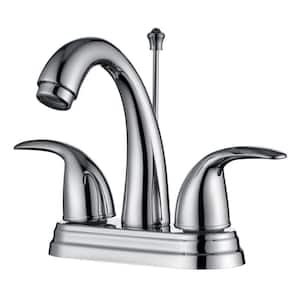 Vantage 4 in. Centerset 2-Handle Bathroom Faucet with Drain Assembly, 1.2 GPM, Rust Resist in Polished Chrome