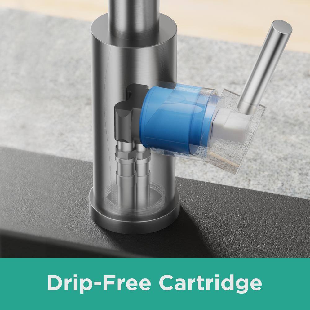 Brushed Nickel High-Arc Pull-Out Spray Kitchen Faucet