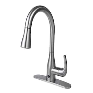 Motion Activated Single-Handle Pull-Down Sprayer Kitchen Faucet in Brushed Nickel