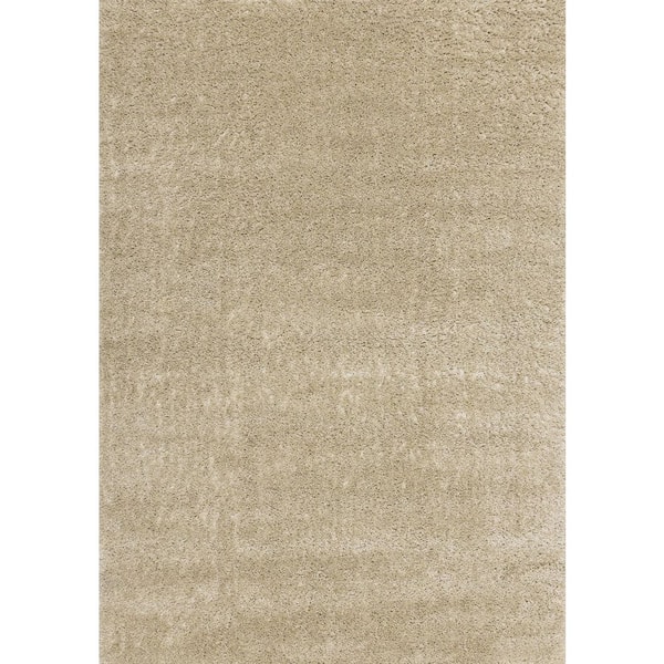 Beige 8 ft. x 11 ft. Woven Solid Color Rectangle Indoor Area Rug