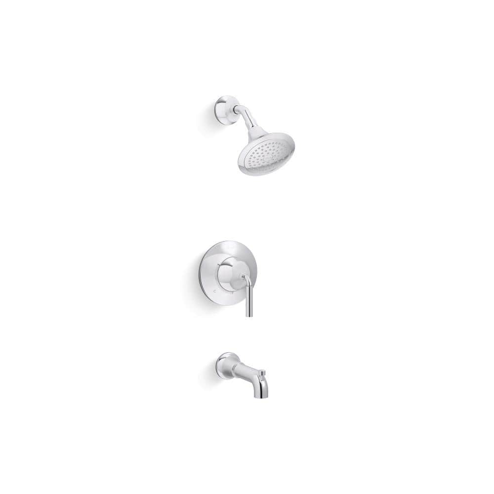 KOHLER Tone 1-Handle Tub and Shower Faucet Trim Kit with 2.5 GPM in Polished Chrome (Valve Not Included)