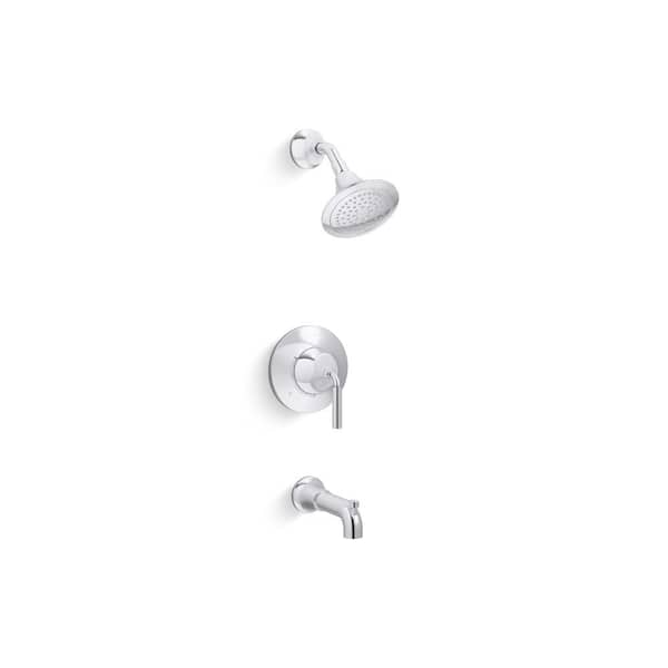 KOHLER Tone 1-Handle Tub and Shower Faucet Trim Kit with 1.75 GPM in Polished Chrome (Valve Not Included)