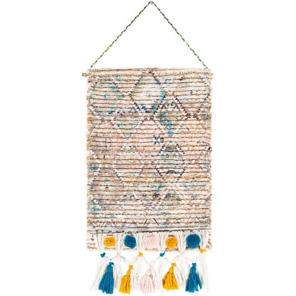 Aaron 14 in. x 22 in. Aqua Wall Hanging