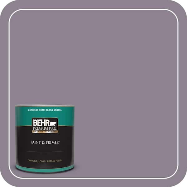 BEHR PREMIUM PLUS 1 qt. #670F-5 Gothic Amethyst Semi-Gloss Enamel Exterior Paint & Primer
