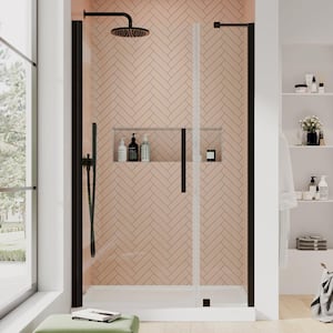 Pasadena 48 in. L x 32 in. W x 75 in. H Alcove Shower Kit with Pivot Frameless Shower Door in ORB and Shower Pan