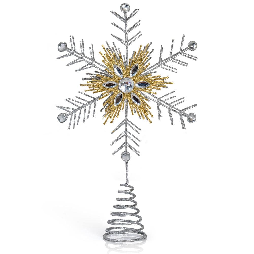 Silver Snowflake Christmas Decoration Covered Bright Glitter