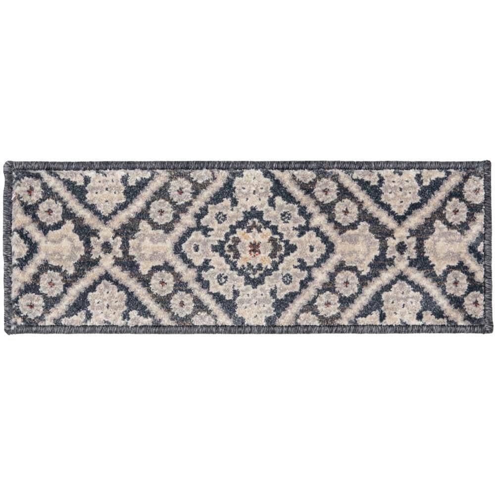Stratford Mina Vintage Blue/Latte 9 in. x 33 in. Woven Polypropylene Stair Tread Cover (Set of 1) price history on PriceWatchPro