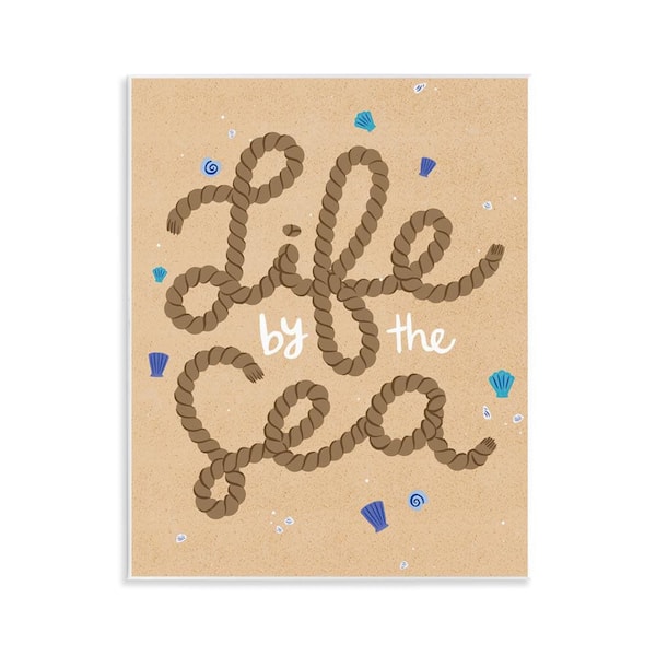 Life By Sea Nautical Rope by Deborah Curiel Unframed Coastal Graphic Art Print 14 in. x 11 in.