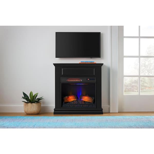 StyleWell Wheaton 31 in. Freestanding Electric Fireplace in Black