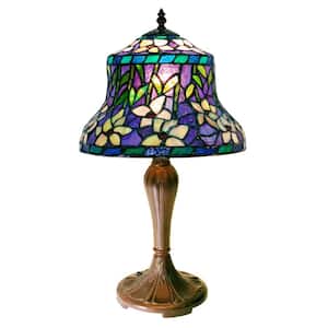 17 in. 1-Light Amal Blue Multi-Colored Table Lamp