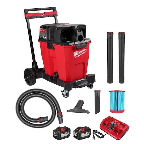 M18 FUEL 12 Gallon Cordless DUAL-BATTERY Wet/Dry Shop Vac Kit W/12.0 Ah Battery, and Charger w/Large Foam Wet Filter