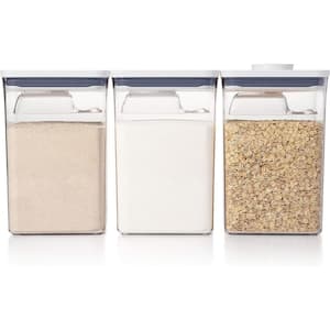 6-Piece Plastic Canister Set, Airtight Container Set Scoops, PA Free and Push Button Container Lids Food Storage