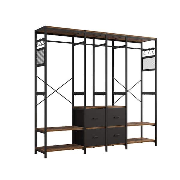 Karl home Black Iron Clothes Rack 78.75 in. W x 70.87 in. H