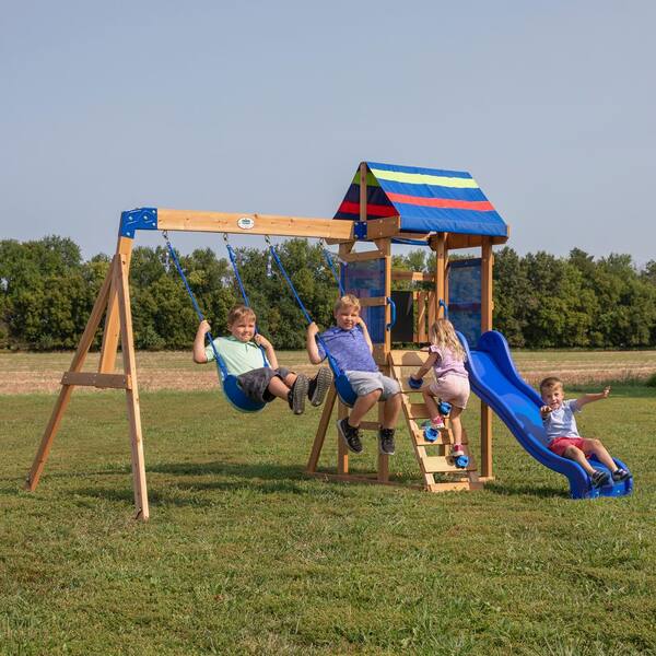 Backyard Discovery Bay Pointe All Cedar Wooden Swing Set