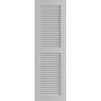 18" x 41" True Fit PVC Two Equal Louver Shutters, Primed (Per Pair)